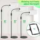 Hands-Free Floor Magnifying Glass with Light and Stand 48-LEDs Lighted Magnifying Lamp with 360 Flexible Gooseneck for Reading Close Work Repair Crafts