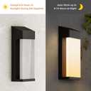 Solar Yard Solar Outdoor Wall Lights 4-Pack, Waterproof LED Exterior Sconce, Dusk to Dawn Porch Lights for Front Door, Patio & Entryway, Modern Flat Rectangle