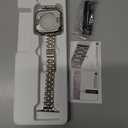 MioHHR Slim Metal Band Compatible with Apple Watch Band 42mm(Series 11 10) 41mm(Series 9 8 7) 40mm(Series 6 5 4 SE3/2/1) 38mm(Series 3 2 1),Stainless Steel iWatch Bands for Women,Silver/Gold