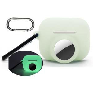 Glow Green 2 in 1 Case Compatible for Airpods Pro 3 and Airtag Case Combo Set, Silicone GPS Tracker Cover Holder, Soft Shock-Proof Anti-Scratch Anti-Lost,Glow Green