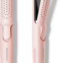 Wavytalk Airflow Styler Curling Iron, Cool Curl, 360 Cool Air Lock in Style for Lasting Curls, Reduces Damage, 2 in 1Hair Straightener and Curler, 1.25 Inch, Anti-Scald for Short Long Hair, Pink