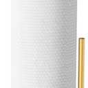 Paper Towel Holder Countertop, Standing Paper Roll Holder with Anti Slip Weighted Base, Stainless Steel Freestanding Paper Towel Holder for Kitchen, Gold