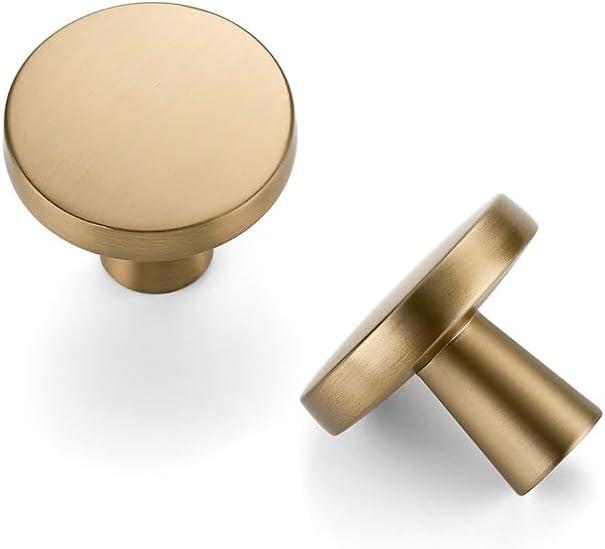HOME EDIT 30 Pack Champagne Bronze Cabinet Knobs Zinc Round Knobs for Kitchen, Bathroom, Closet, and Dresser