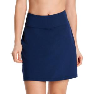 Yogipace Women's 17" Tennis Skirt with Pockets, Long Athletic Skort, UPF 50+ Sun Protection for Pickleball, Golf, Running (L)