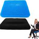 Gel Cushion for Long Sitting - Extra Large & Thickened Office Chair Cushion with Honeycomb Design for Back Pain and Pressure Relief, Breathable Car & Wheelchair Seat Pad