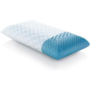 MALOUF Zoned Pillow Infused with Temperature Regulating Gel-New ACTIVEDOUGH Formula is Responsive, Supportive, and Plush-Mid Loft-Queen, Blue (Queen (Pack of 1))