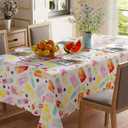 XCHI Colorful Cool Popsicle Strawberry Grape Fruits Summer Tablecloth Rectangle Washable Table Covers for Indoor Outdoor Dining Home Party Decorations 60x120 Inch