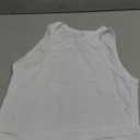 PRIMODA Womens Sleeveless Tank Tops Crew Neck Loose Fit Summer Casual Flowy Curved Tunic Shirt (Medium, White)