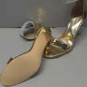 CARLKARIDA Women's High Heel Sandals Open Toe Ankle Tie Dressy Heeled Sandals for Prom, Party, Evening Events, 3.93 Inch Comfortable Thin Block Heels (12, Gold)