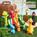 Wettarn 9 Pcs Latex Squeaky Dog Toys 7 Inch Soft Rubber Dog Chew Toy Animal Standing Stick Puppy Fetch Interactive Play Assorted Animal Accessories Gift for Small Medium Large Pet Christmas(Classic)