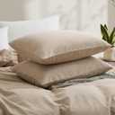 100% Washed Cotton Duvet Cover Set, Linen Like Natural Bedding Set with Zipper Closure (No Comforter), 104x98 Inches, Cal King, Linen Grey