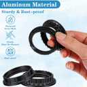 12 Pcs Lamp Shade Adapter Ring, Black E27/E26 Socket Ring for Lamp Shade | Heat-Resistant Plastics Threaded Reducers with 1-3/8" & 1-1/2" Inner Diameter (34mm, 39mm, 50mm Outer Diameter)