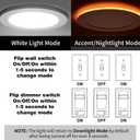 Meconard 6 Pack 6 Inch 5CCT LED Recessed Lighting with Night Light, 2700K/3000K/3500K/4000K/5000K Selectable Ultra-Thin LED Recessed Ceiling Lights, 12W=110W, 1050LM, Dimmable Canless Wafer Downlight