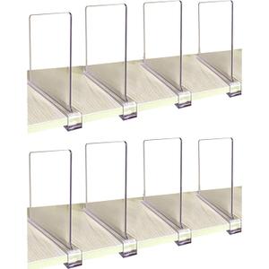 CY craft Shelf Dividers for Closets, 8PCS Clear Acrylic Shelf Divider for Wood Shelves and Clothes Organizer/Purses Separators Perfect for Kitchen Cabinets and Bedroom Organizer