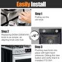 Upgraded 5pcs DG64-00473A Top Burner Control Dial Knob Replaces Samsung Oven Gas Stove Knob Black Stainless Steel NX58H5600SS NX58H5650WS NX58J7750SS NX58M6850SS NX58K7850SS