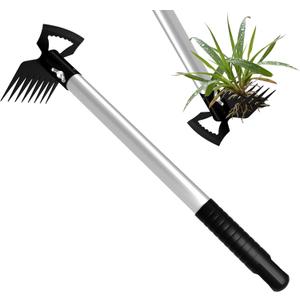 Weeding Puller Tool 8 Tooth, Manual Weed Rake Weeder Remover Tool Gardening, Dandelion Gardenia Uprooting Tool for Yard, Lawn, Patio and Garden