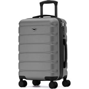 Carry On Suitcase 22x14x9 Hardside Built In TSA Lock & USB Port Lightweight Luggage Silent Double Spinner Wheels Maximum Overhead Carry-On Bag For American & United Approved Airlines