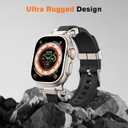 amBand Bands Compatible with Apple Watch Ultra 3/2/1 49mm, M1 Sport Series Rugged Durable Strap with Metal Connector to Match Ultra's Titanium Case for iWatch 49mm Men Titanium/Black