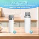 BOSORIO 2 Pack Replacement Lids Compatible with Stanley Quick Flip GO 24oz 36oz Water Bottle, Top Cover Cap with Carry Loop, Leakproof Auto Flip Lids Accessories for Stanley Quick Flip GO (Gray)
