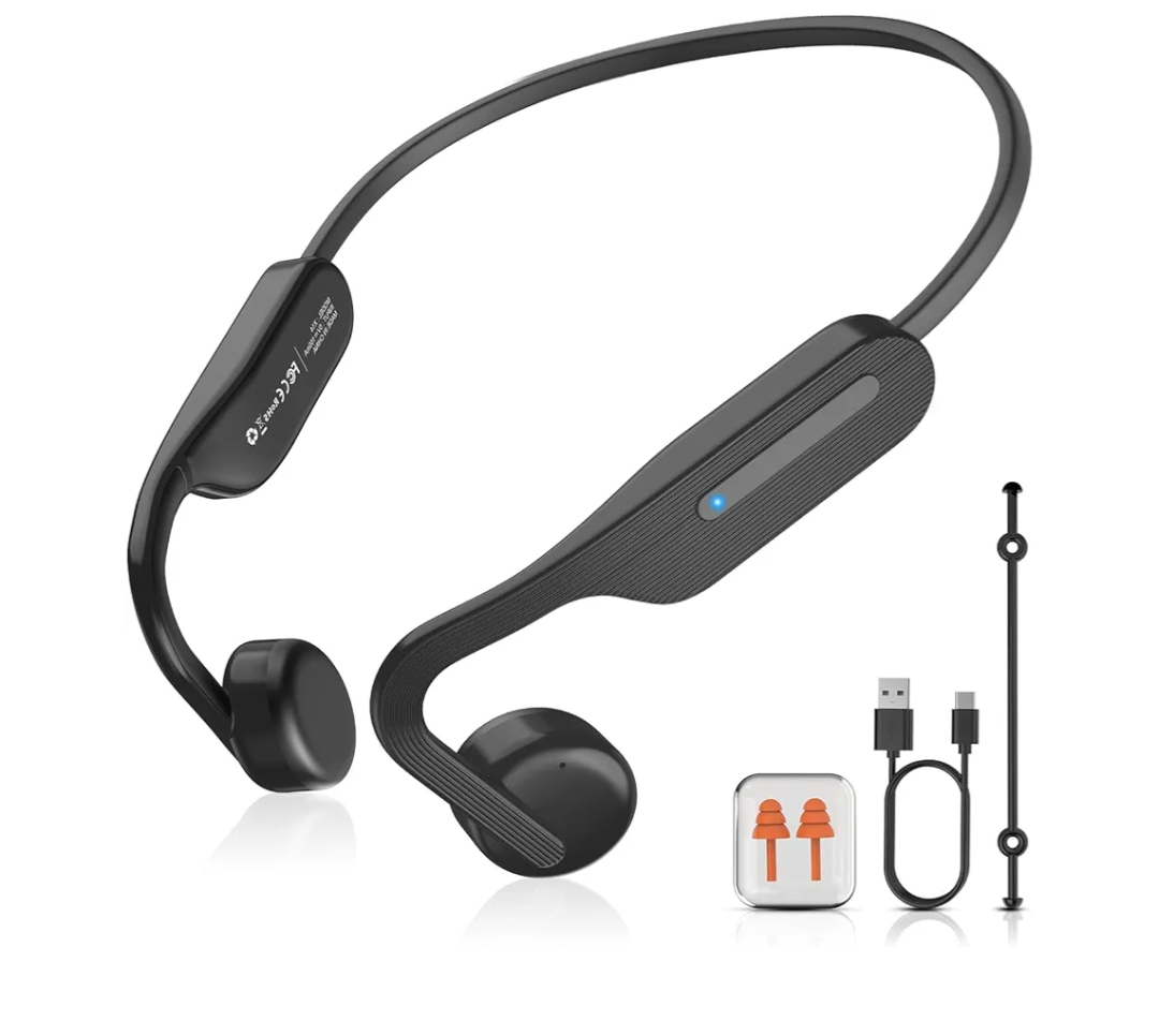 Bone Conduction Headphones Bluetooth 6.0 Open Ear Headphones Wireless Headphones with Mic 10H Playtime Sports Earphones, IPX6 Waterproof Headset for Running,Cycling, Hiking, Driving