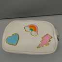 Preppy Patch Nylon Bum Bag, Lightning Waist Bag, Adjustable Smile Face Bum Bag for Women, Water-Repellent, Rainbow Bum Bag for Girls, Children, Green, Small