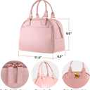 Lunch Bag Women Insulated Lunch Box for Adults Cute Pink Lunch Tote Bag for Women Preppy Lunchbox Lunch Bag for Adults Work