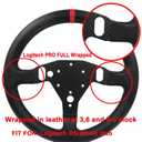 Replace 13 inch lightweight Suede/Leather Steering Wheel Panel For Logitech RS RS50 Base Wheel Hub;For Logitech RS System Bundle Gaming Racing Wheel (For Logitech RS G PRO With Full Leather)