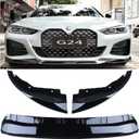 MUCO 3pcs Front Bumper Lip Spoiler Kit Compatible with BMW 4 Series G24 G26 420i 430i I4 M50 M Sport 4Doors G22 G23 M440i 20 21 22 23 24 Gloss Black Front Bumper Lip Spoiler Lip Lower Bumper Body