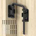 Sliding Door Loop Lock, 90/180 Degree Stainless Steel Patio Door Latch for Sliding Barn/Single/Double Opening Gate, Shed, Closet, Window, Fence - Home Security Loop Latch (Black-1PC)