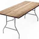 Wood Grain Rectangle Tablecloths, Wooden Boards Light Wood Texture Fitted Table Covers, Great for Camping, Indoor, Outdoor Use, 30 x 72 inch (Fits up to 72x30In/6ft Rectangle Tables)