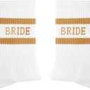 2 Pairs Bride Socks For Wedding Day,Stylish Cotton Bride To Be Socks Women,Bachelorette Party Favor,Bridesmaid Gift (White)