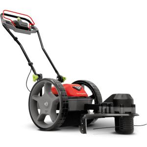 Earthquake 60V Walk Behind String Mower, Includes Two 4Ah Batteries, 22” Cutting Diameter, Three Cutting Speed Dial, 14” Never-Go-Flat Wheels, Easy Assembly, Adjustable Handlebar, Model #44965