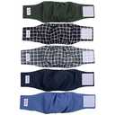 JoyDaog Reusable Dog Belly Bands for Male Dogs Diapers,5 Pack Premium Washable Dog Diapers Male Doggie Nappies Wrap,L
