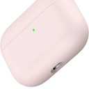 Miracase Upgrade Triple Layer Protective Liquid Silicone Case for AirPods Pro, 2019 Release LED Visible Shockproof Soft Skin Friendly Silicone Case, Pink