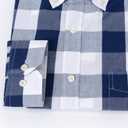 Men's Button Down Shirts Plaid Long Sleeve Dress Shirts Regular-Fit Casual Shirt (L)