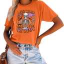 Womens Halloween Shirt Hocus Pocus Shirts Sanderson Witch Broom Graphic Tshirt Raglan Color Block Tops (XL)