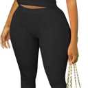 ZFLM Casual Workout Two Piece Outfits for Women Fitted Crew Neck T-shirt High Waist Pants Matching Sets Streetwear (XX-Large, Black)