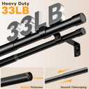 Abiglifty Double Curtain Rod 31 to 85 Inch, 1 Inch Telescoping Double Curtain Rods for Windows, Black Double Curtain Rod with Classic Cap Finial, Black