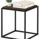 Furinno Moretti Cube Modern Stackable End Table Shelf, Columbia Walnut, Stackable Metal Frame