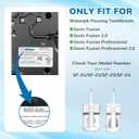 6 Pack Replacement Replacement Brush Heads for - Flossing Toothbrush Compatible with Sonic Fusion SF01/SF02 and Sonic Fusion 2.0 SF03/SF04- White with Caps