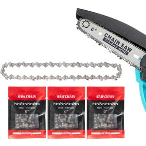 6 IN Chainsaw Chains, Chainsaw Blades 4 Pieces - 1/4" LP Pitch, .043" Gauge, 37 Drive Links, Replacement Chainsaw Chain Accessories for All 6 IN Cordless Electric Mini Chainsaws