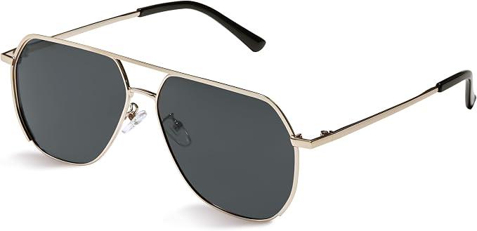 2 x livho Aviator Glasses for Men & Women, Lightweight Metal Frame, Anti-Glare, Eye Strain Relief
