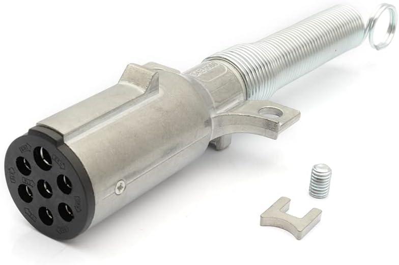 Heavy Duty 7 Pin Round Trailer Connector - 7 Way Trailer Plug - Semi Trailer Plug