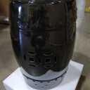 Red Lantern 18" Solid Black Porcelain Garden Stool (Round)