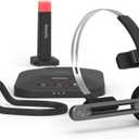 PHILIPS SpeechOne Wireless Dictation Headset with Docking Station and Status Light (Black and Silver)