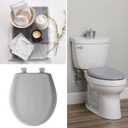 Bemis 1200SLOWT 162 Will Slow Close, Never Loosen and Easily Remove Toilet Seat, Elongated, Silver