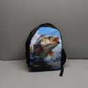 Kids Backpack Print School Bookbag Travel bag for Elementary Students Teens Girls Boys (Bass Fish)