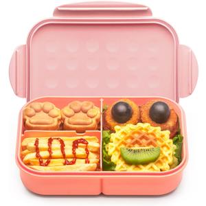 MISS BIG Bento Box for Kids, Bento Box & Lunch Box, Leakproof, No BPAs/Chemical Dyes, M/W, D/W & Fridge Safe,1150ml Large Lunch Box for School, Picnic, Travel (Pink)