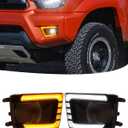 LED Fog Lights Bezel Assemblies for 2012-2015 Toyota Tacoma DRL Amber Turn Signal Fog Lamps Cover Toyota Tacoma Accessories