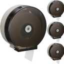 Layhit 4 Pack Toilet Paper Holder Wall Mount, Toilet Paper Towel Dispenser, Commercial 9" Jumbo Plastic Tissue Dispenser with Key Wall Lock for Bathroom, Office, Restaurants (Black)